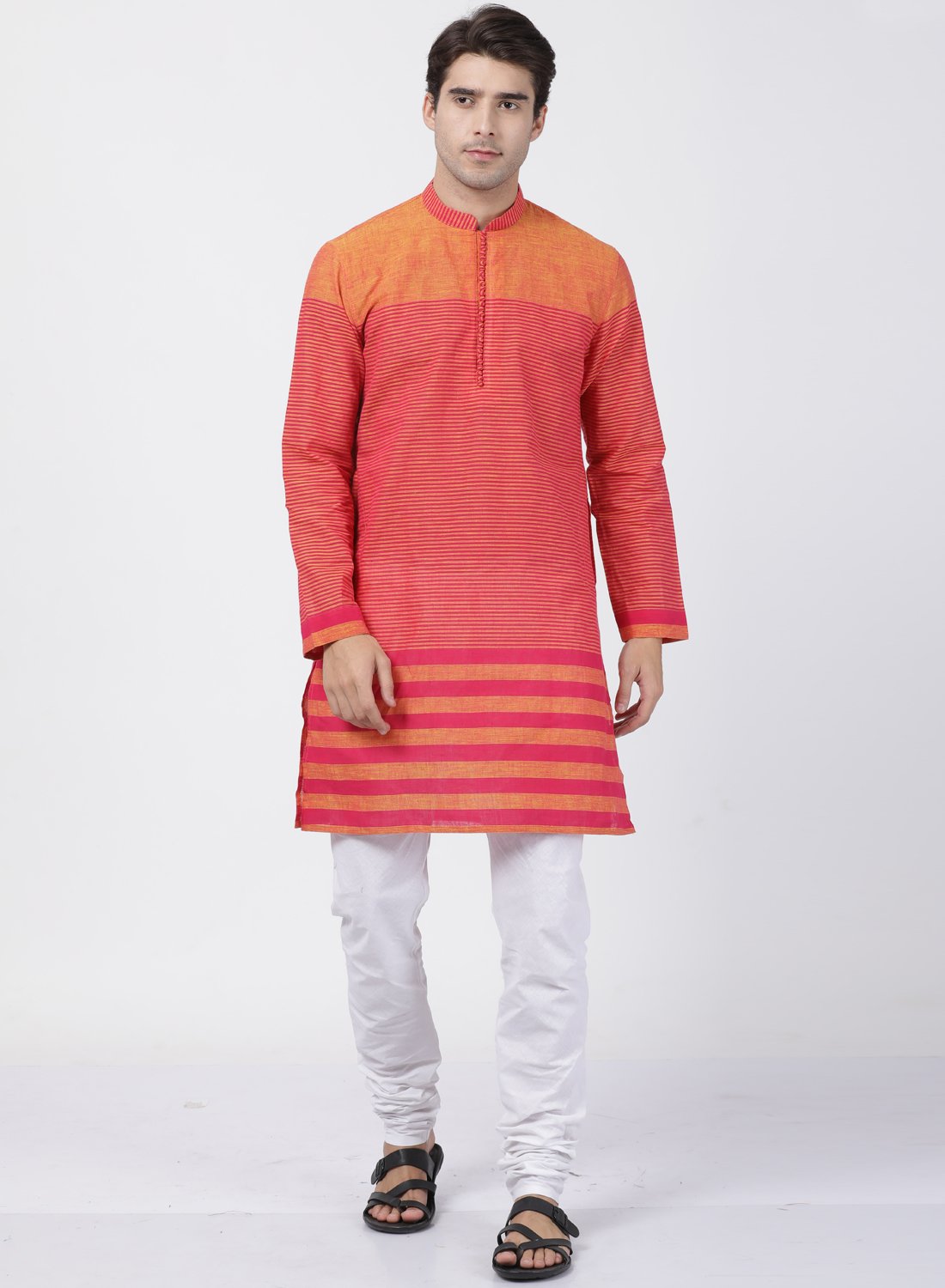 Men's Pink Cotton Kurta