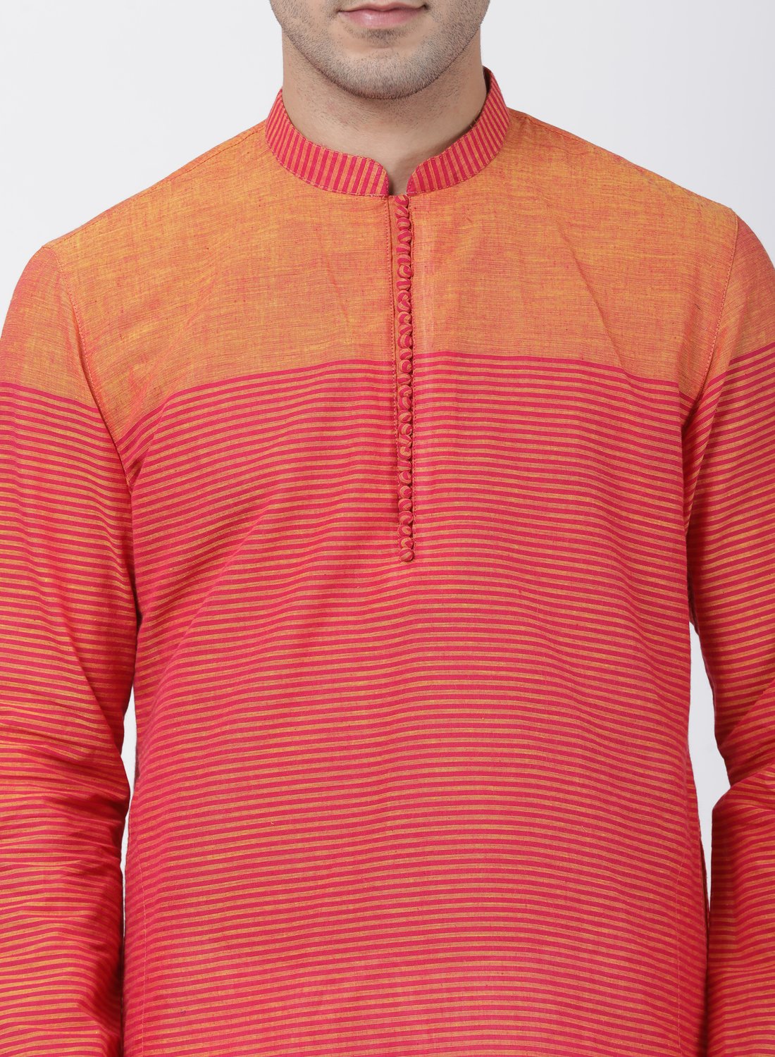 Men's Pink Pure Cotton Kurta and Pyjama Set