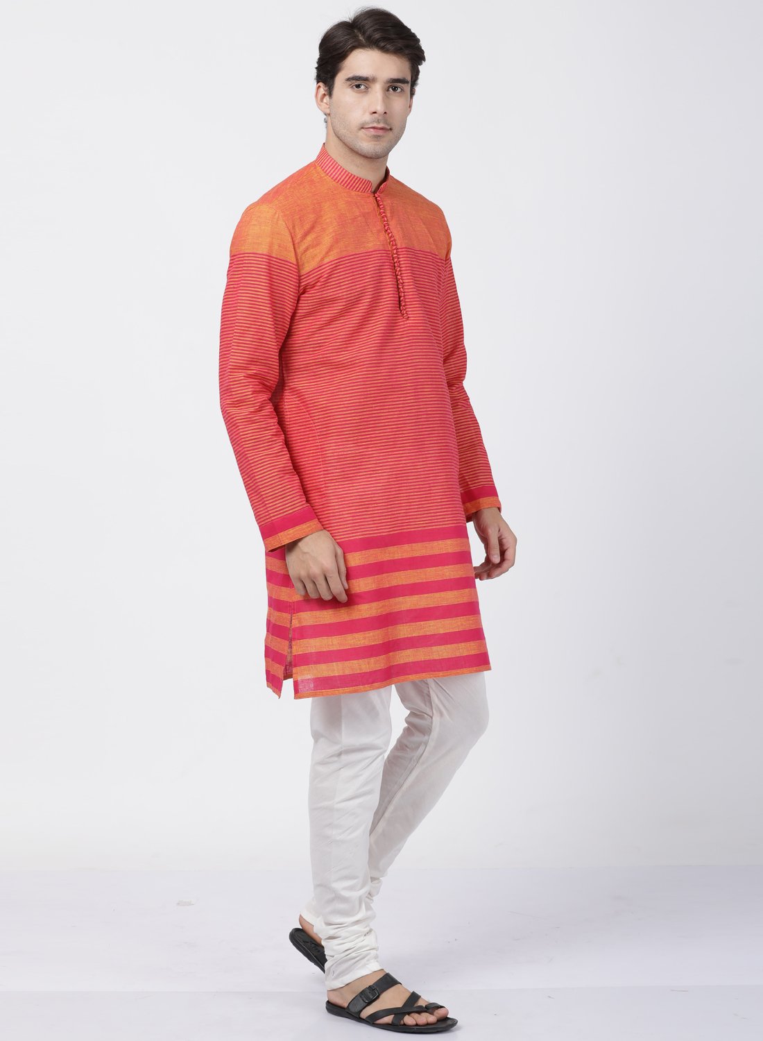 Men's Pink Pure Cotton Kurta and Pyjama Set