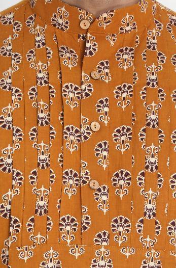 Men's Yellow Cotton Kurta