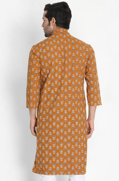 Men's Yellow Cotton Kurta