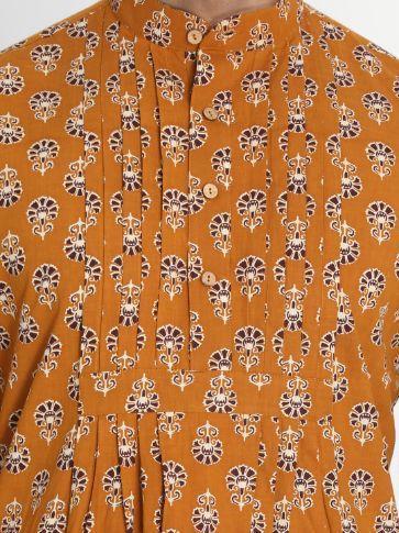 Men's Yellow Cotton Kurta and Pyjama Set