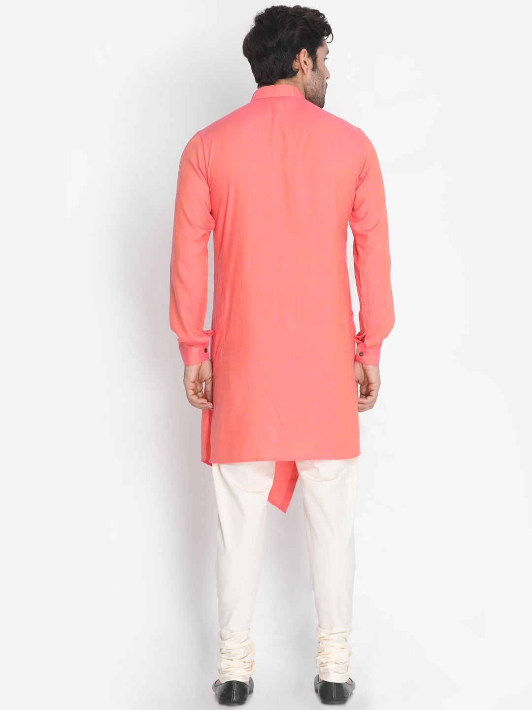 Men's Pink Cotton Blend Kurta and Pyjama Set