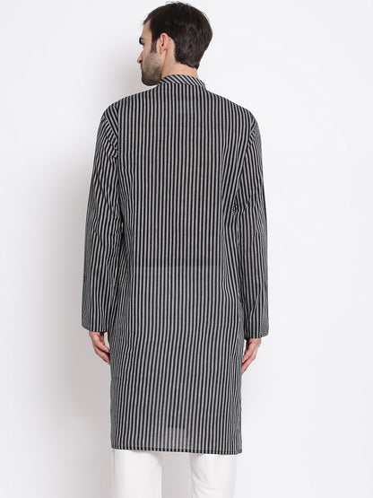 Men's Black Cotton Kurta