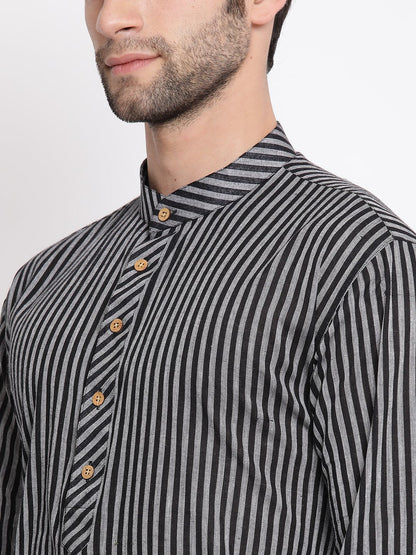 Men's Black Cotton Kurta