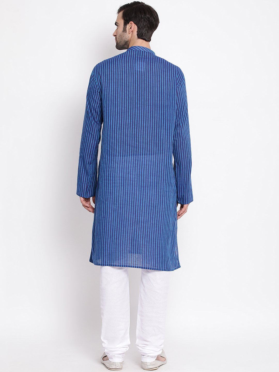 Men's Blue Cotton Kurta and Pyjama Set
