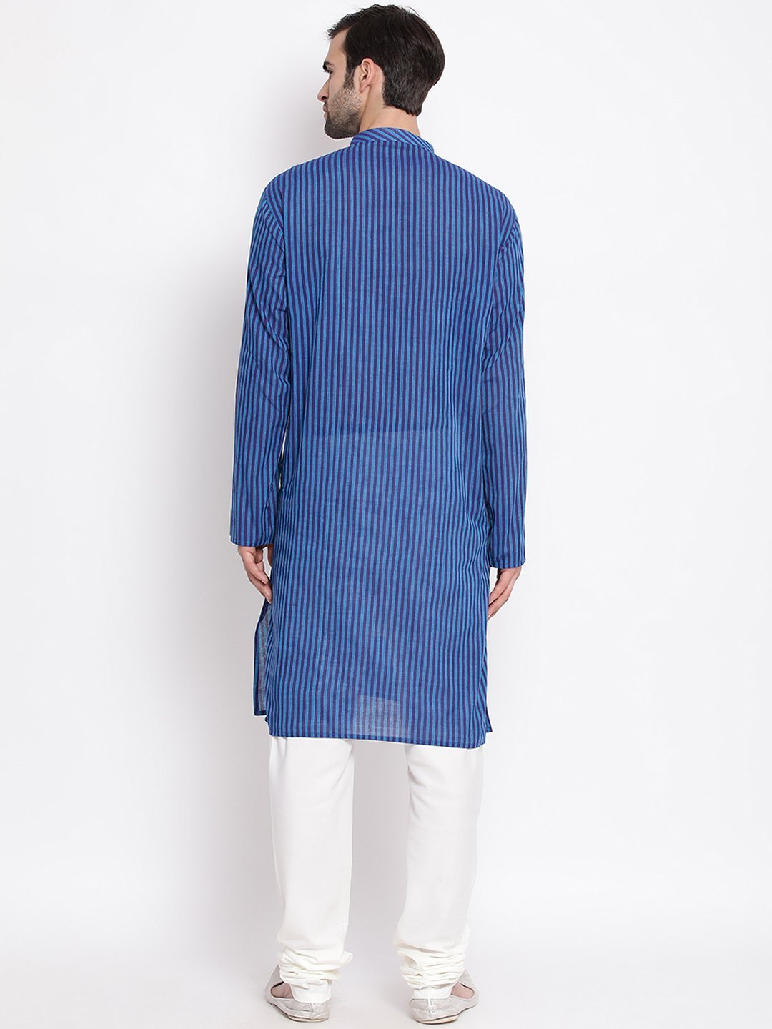 Men's Blue Cotton Kurta and Pyjama Set