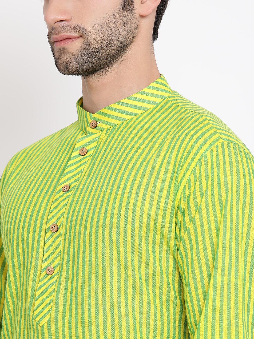 Men's Green Cotton Kurta