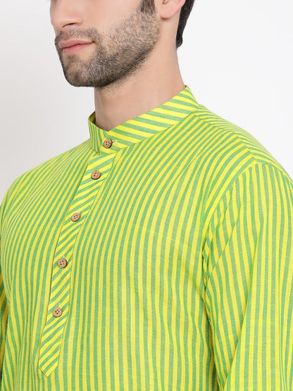 Men's Green Cotton Kurta