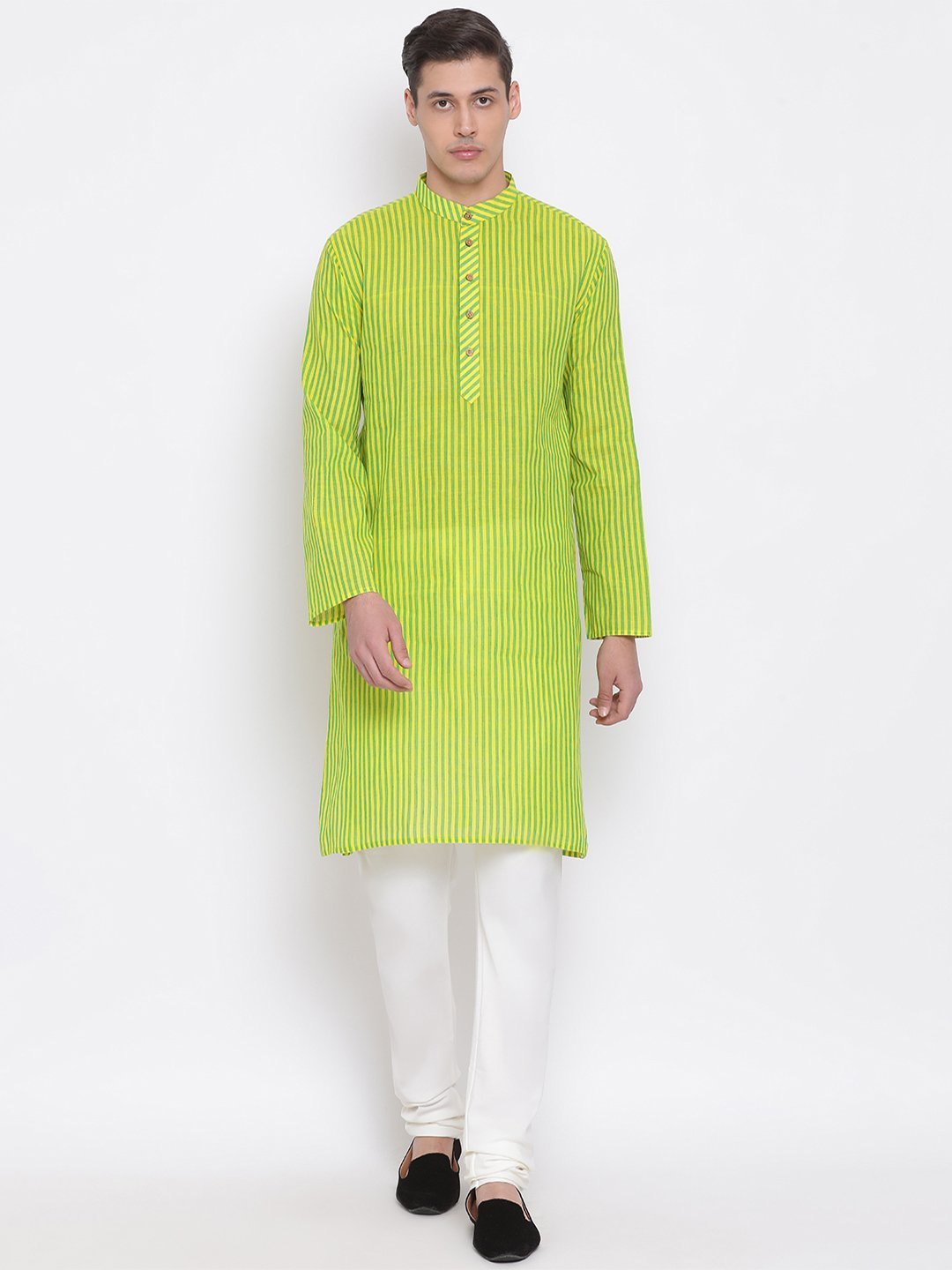 Men's Green Cotton Kurta and Pyjama Set