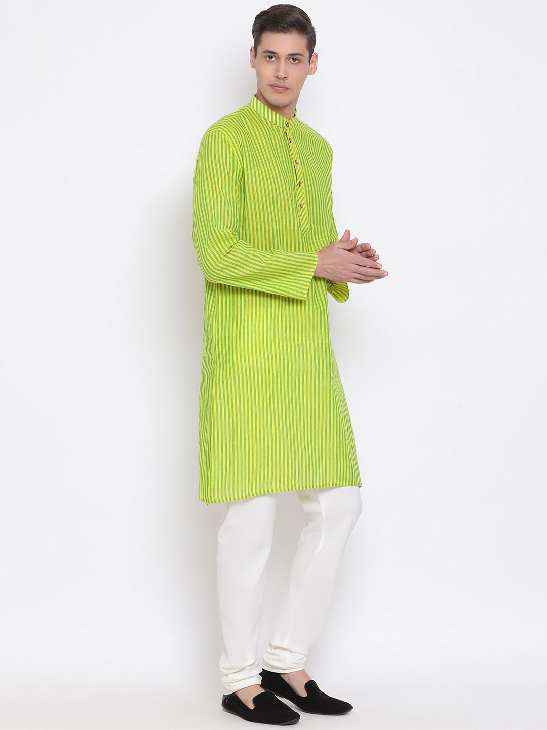 Men's Green Cotton Kurta and Pyjama Set