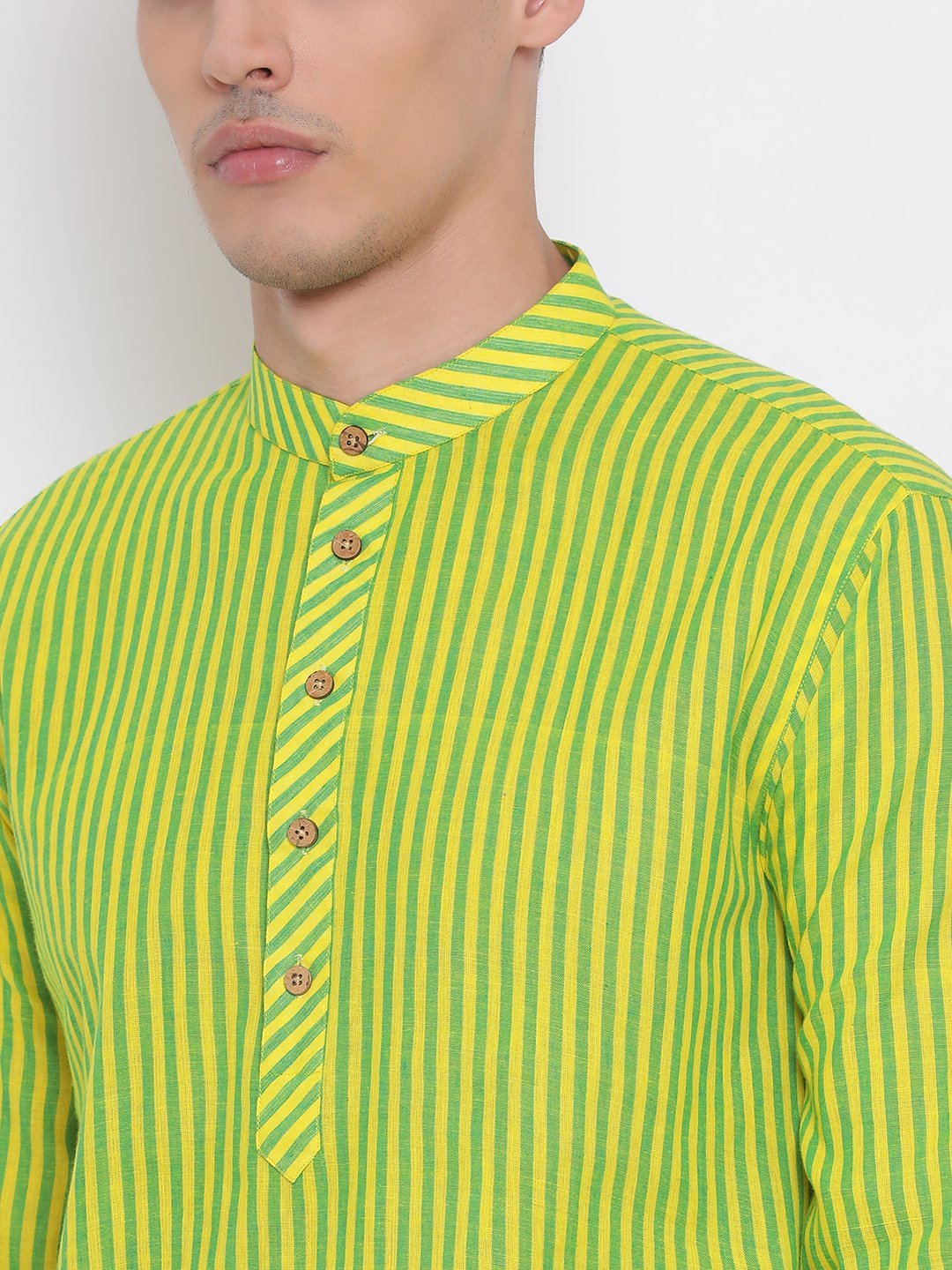 Men's Green Cotton Kurta and Pyjama Set