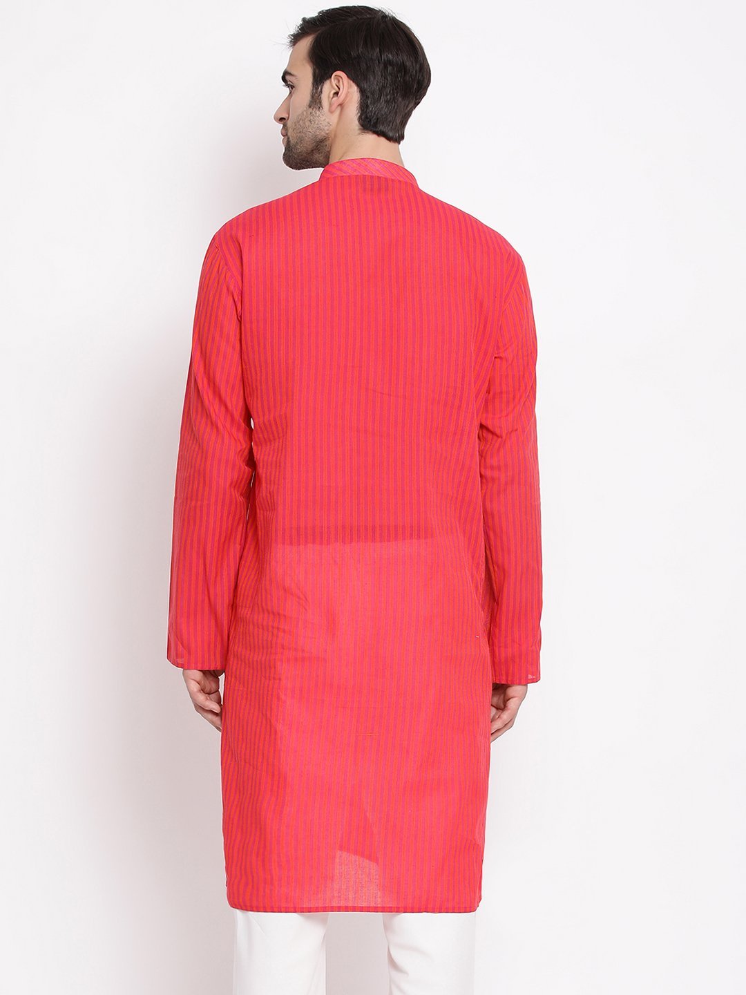 Men's Pink Cotton Kurta