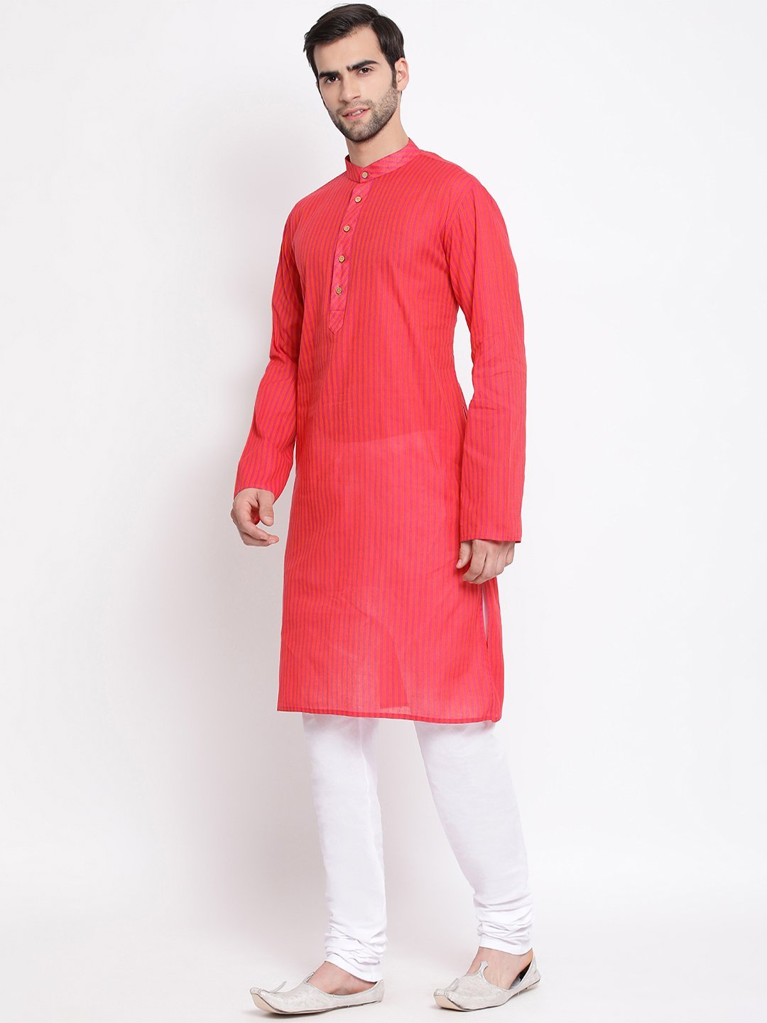 Men's Pink Cotton Kurta and Pyjama Set