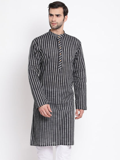 Men's Black Cotton Kurta