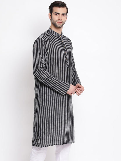Men's Black Cotton Kurta