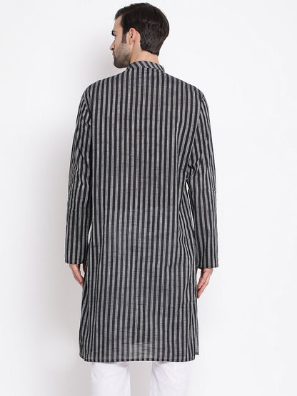 Men's Black Cotton Kurta