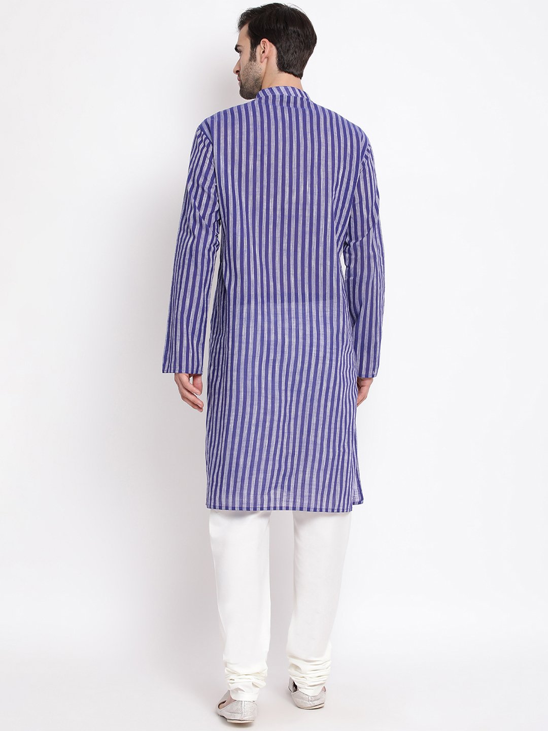 Men's Blue Cotton Kurta and Pyjama Set