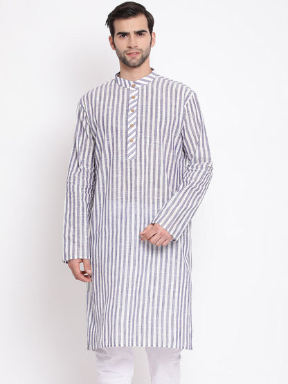Men's Grey Cotton Kurta