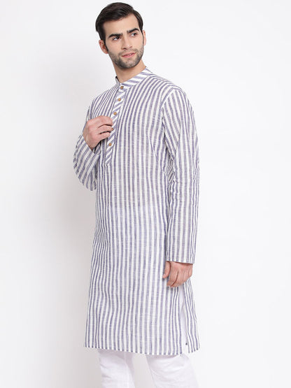 Men's Grey Cotton Kurta