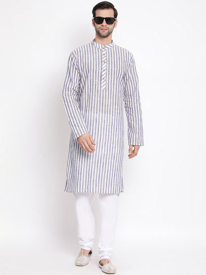 Men's Grey Cotton Kurta