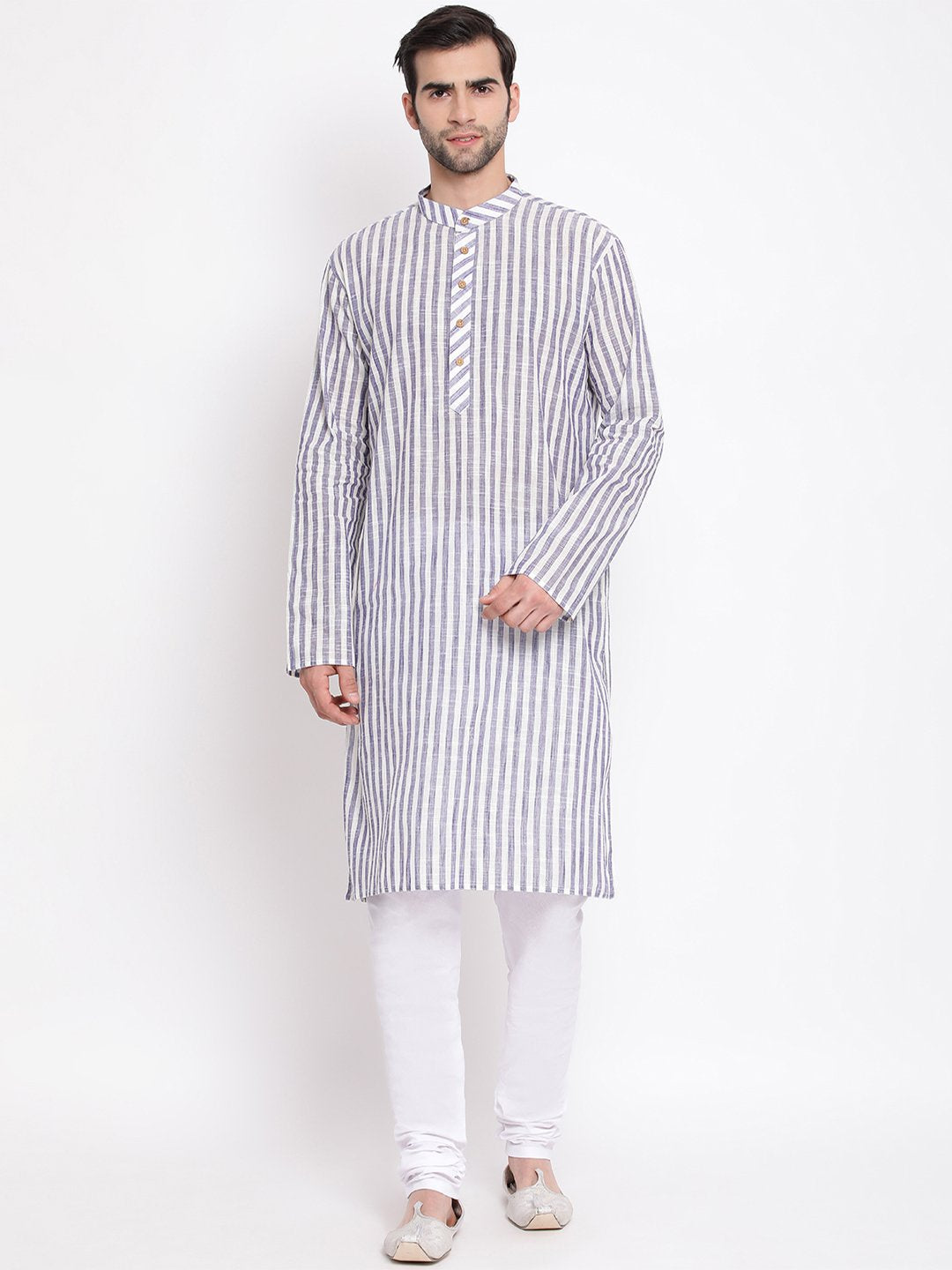 Men's Grey Cotton Kurta and Pyjama Set