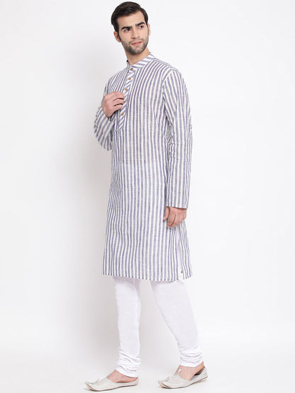 Men's Grey Cotton Kurta and Pyjama Set