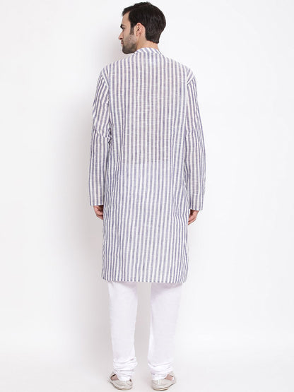 Men's Grey Cotton Kurta and Pyjama Set