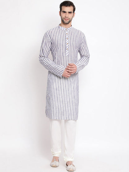 Men's Grey Cotton Kurta and Pyjama Set
