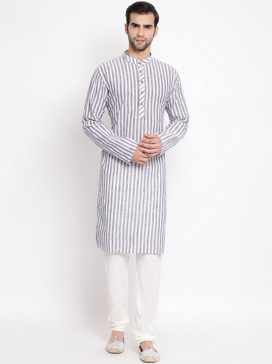 Men's Grey Cotton Kurta and Pyjama Set