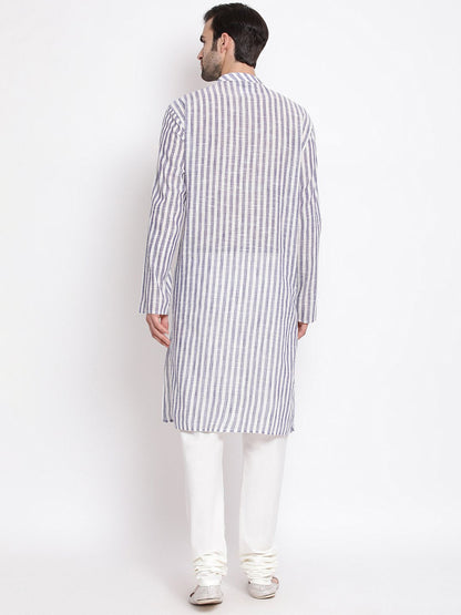 Men's Grey Cotton Kurta and Pyjama Set