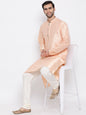 Men's Peach Silk Kurta Pyjama Set