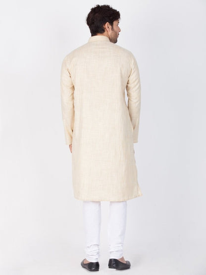 Men's Beige Cotton Kurta and Pyjama Set