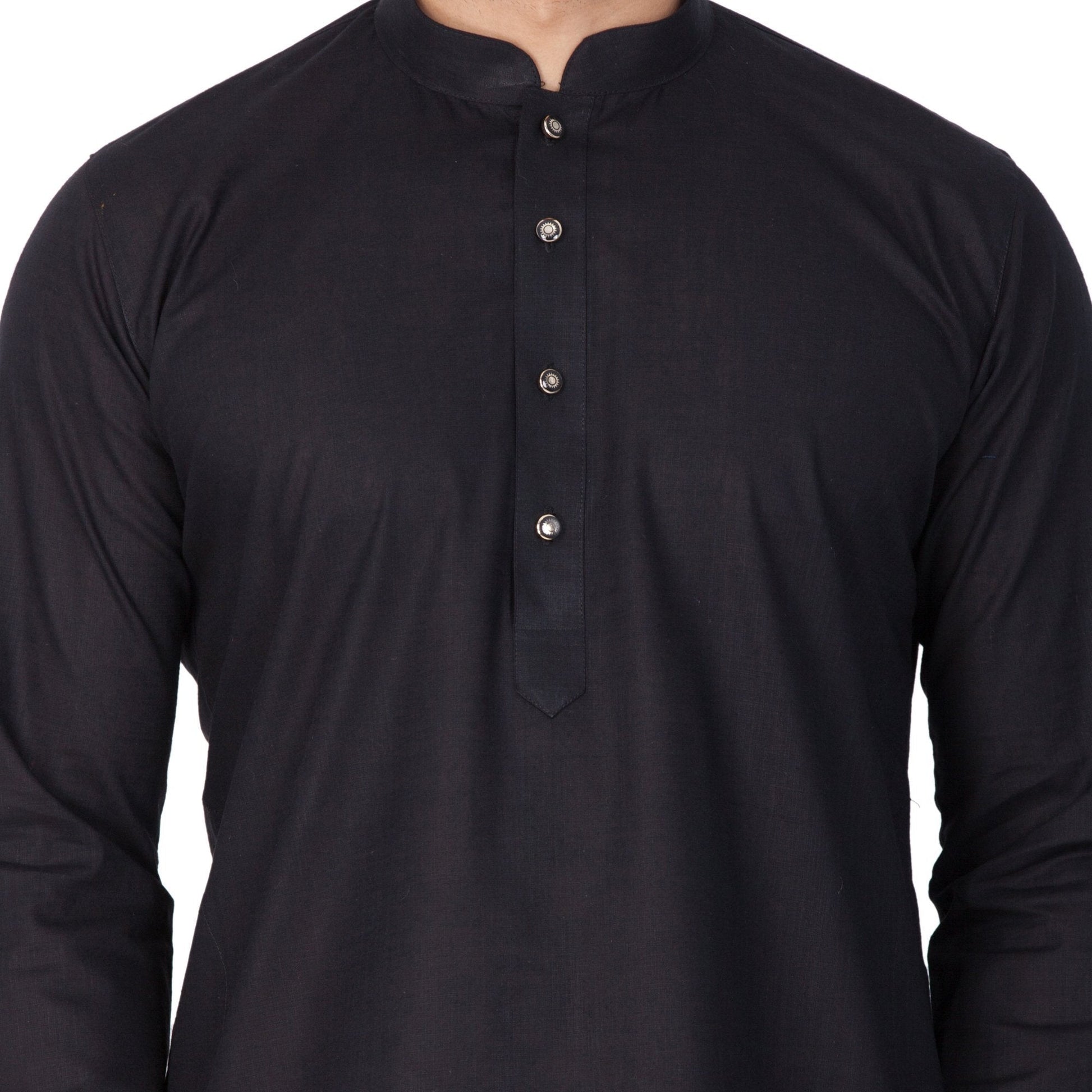 Men's Black Linen Kurta