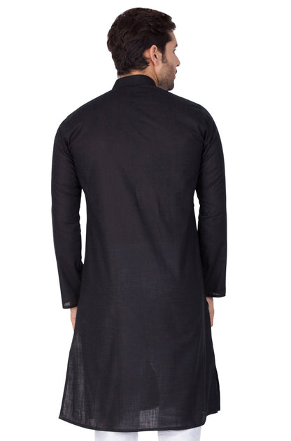 Men's Black Linen Kurta