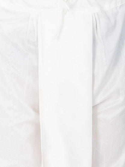 Men's Blue Cotton Silk Blend Kurta and Dhoti Pant Set