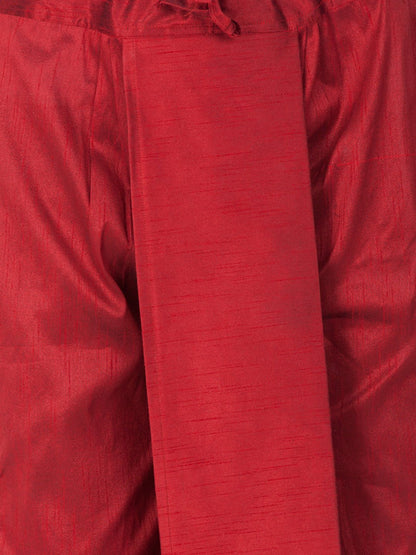 Men's Gold Cotton Silk Blend Kurta and Dhoti Pant Set
