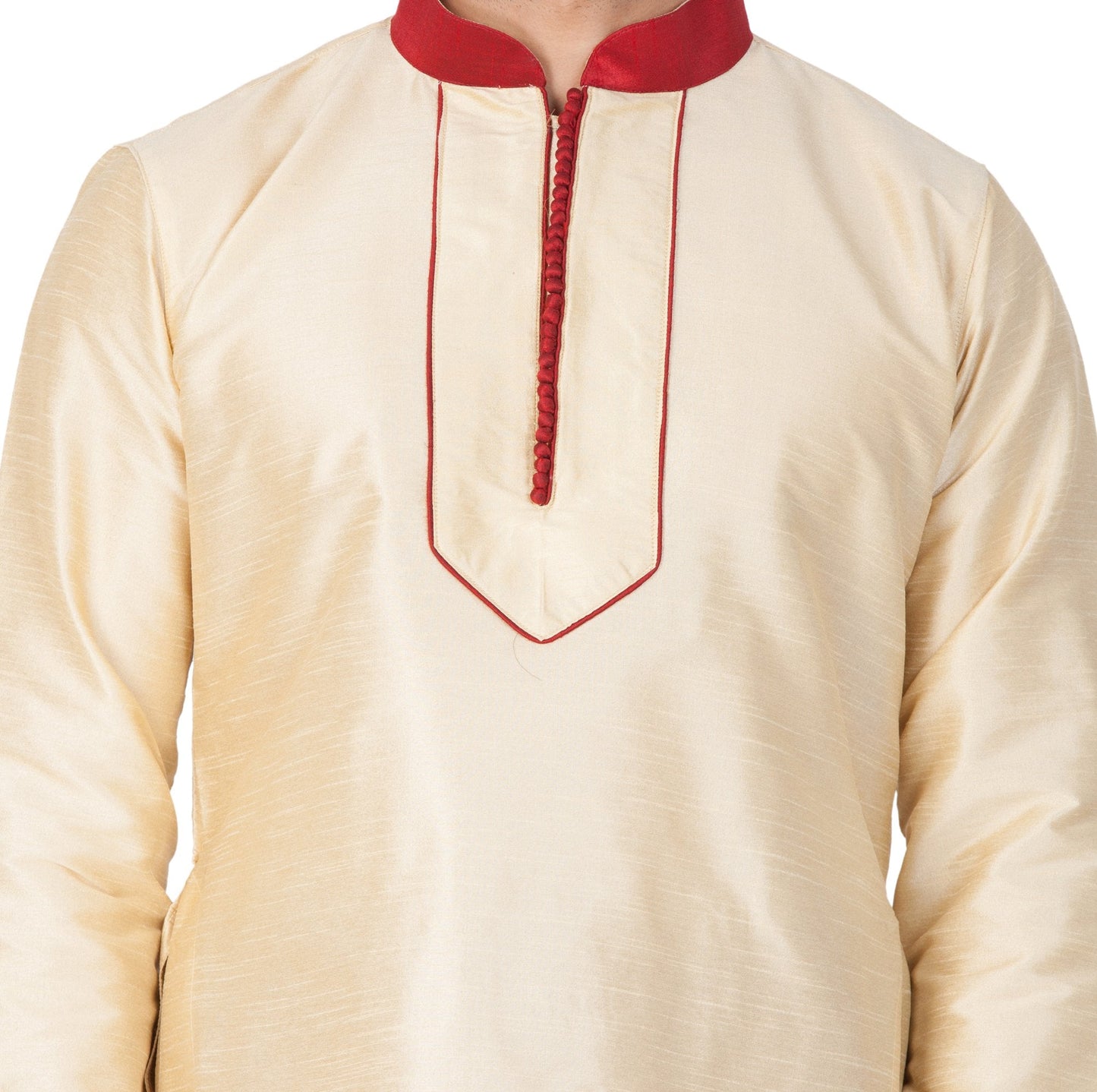 Men's Gold Cotton Silk Blend Kurta