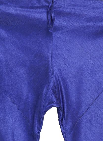 Men's Light Blue Cotton Silk Blend Kurta and Pyjama Set
