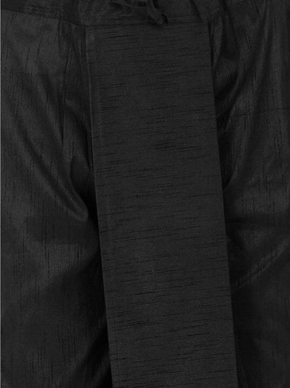 Men's Maroon Cotton Silk Blend Kurta and Dhoti Pant Set