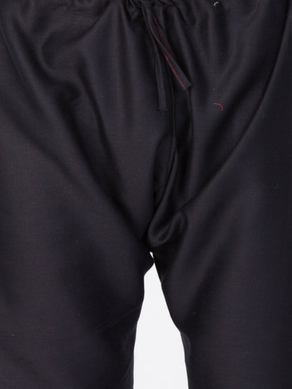 Men's Black Cotton Kurta and Pyjama Set