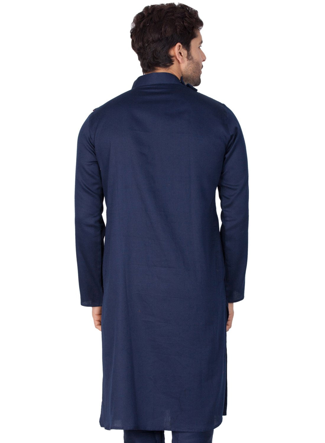 Men's Blue Cotton Kurta and Pyjama Set
