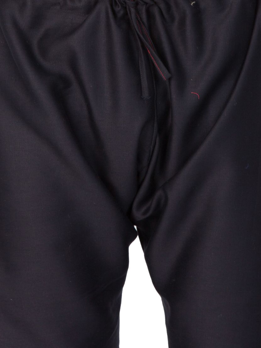 Men's Black Cotton Kurta and Pyjama Set