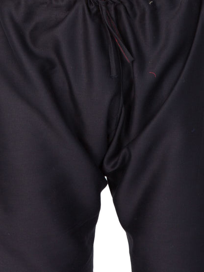 Men's Black Cotton Kurta and Pyjama Set