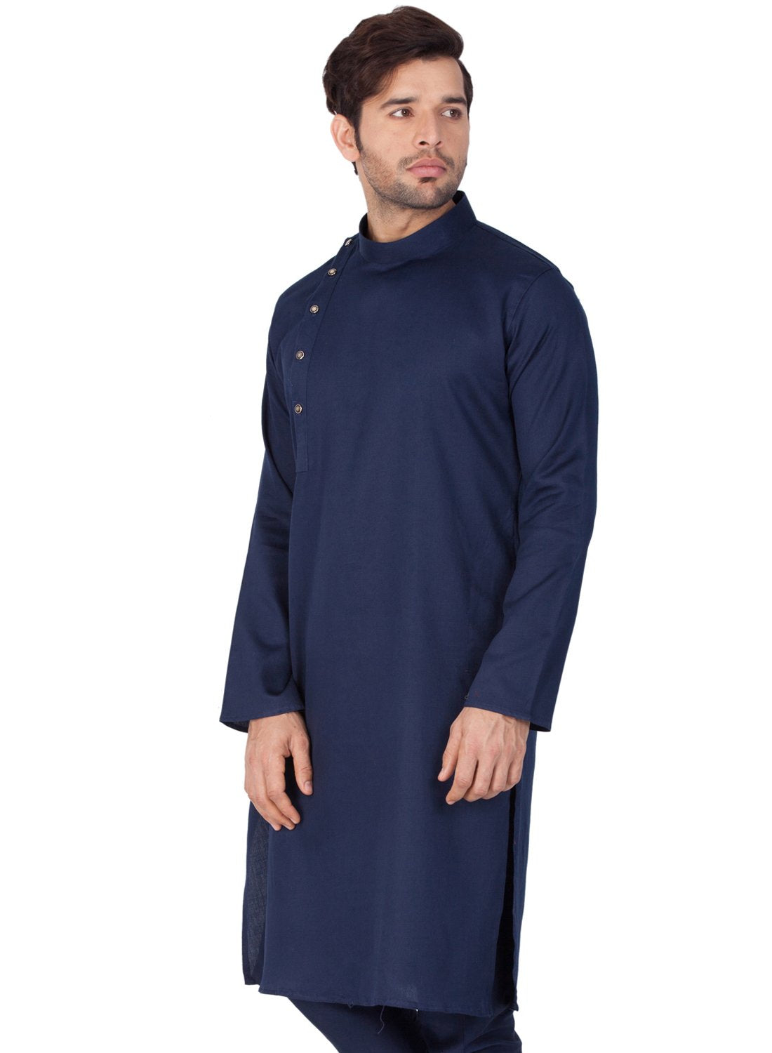 Men's Blue Cotton Kurta and Pyjama Set