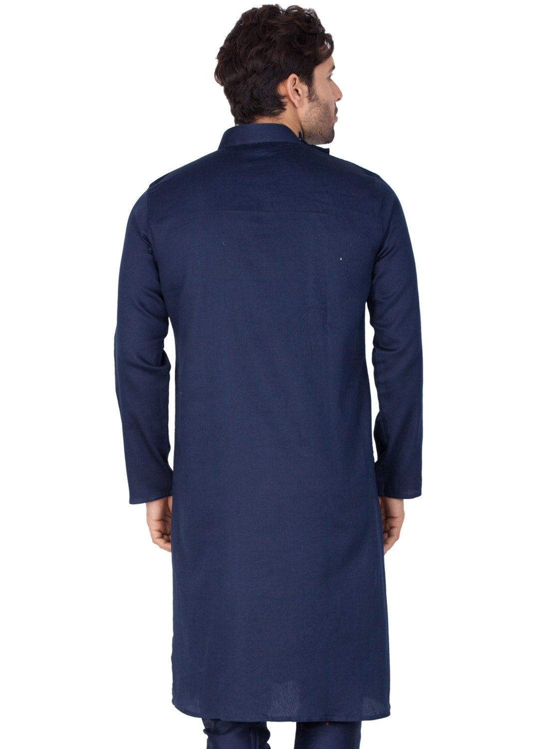 Men's Blue Cotton Kurta and Pyjama Set