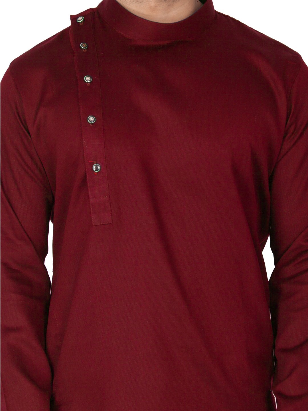 Men's Maroon Cotton Kurta and Pyjama Set