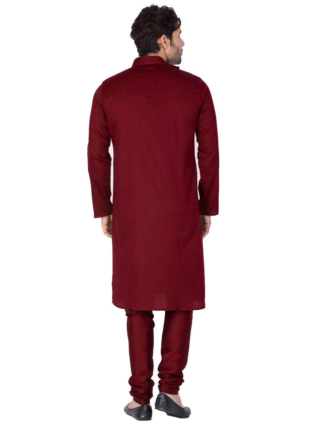 Men's Maroon Cotton Kurta and Pyjama Set