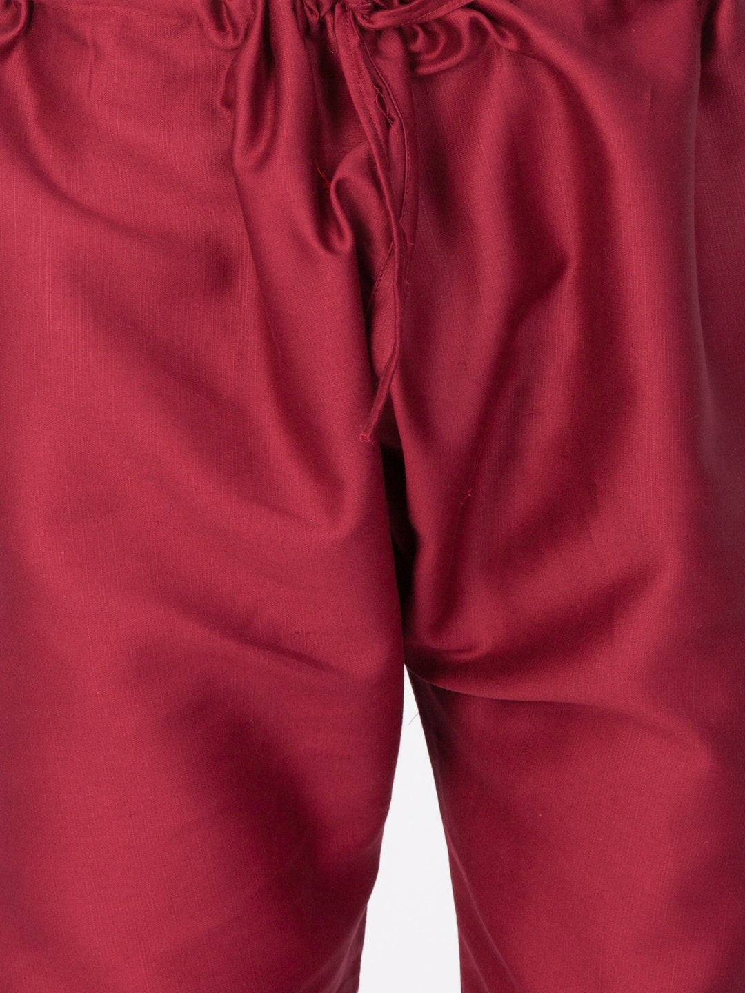 Men's Maroon Cotton Kurta and Pyjama Set