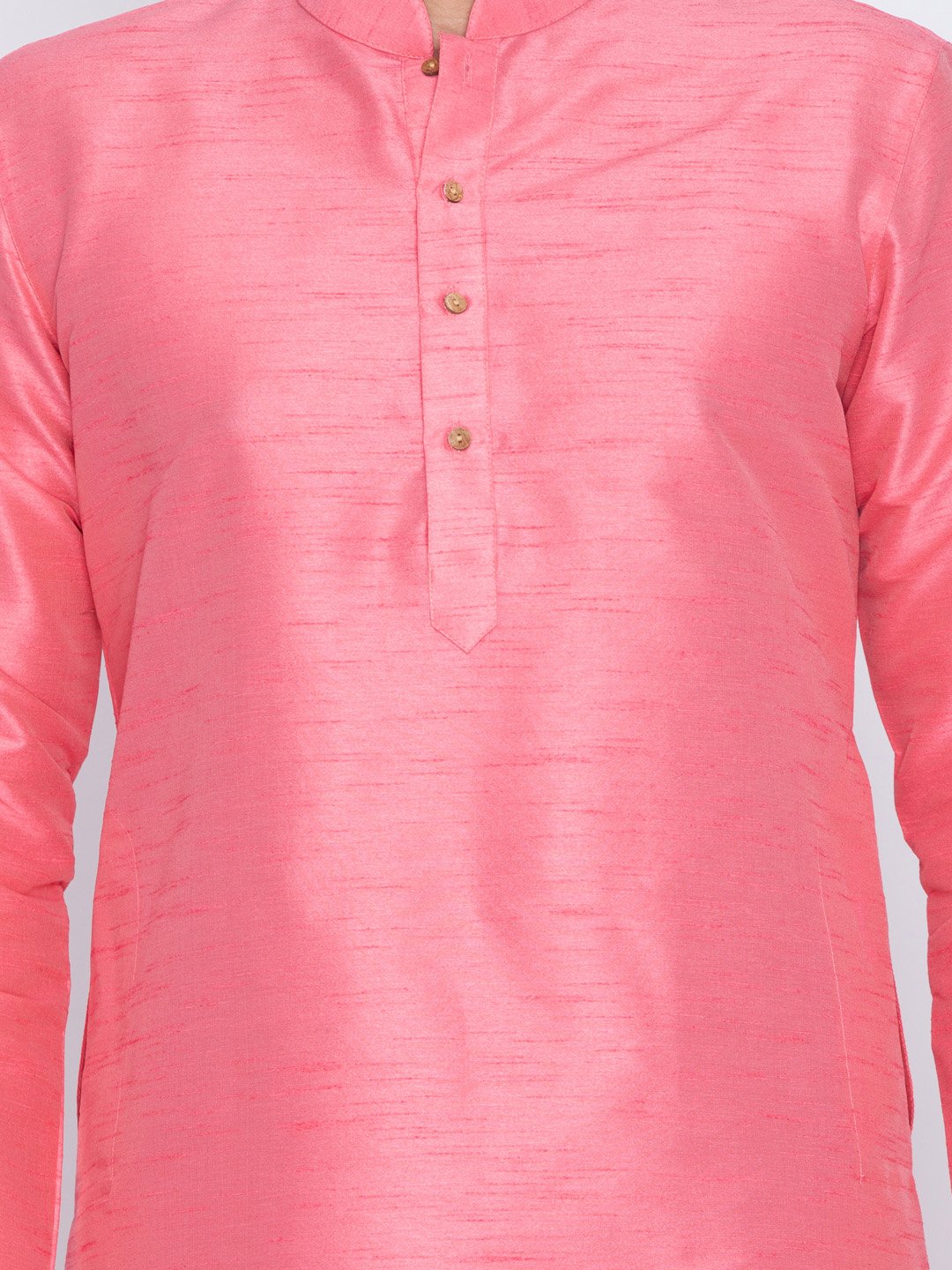 Men's Pink Cotton Silk Blend Kurta